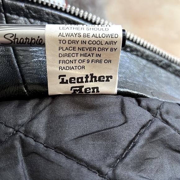 Leather Men Brand Vintage Real Leather Motorcycle Moto Biker Jacket size 36 - Picture 12 of 15